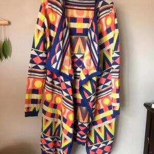 Flying Tomato Multicolor Geometric Cardigan